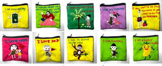 "Chalee" Hand Embroidered Pouches by Hmong Youth in Laos
