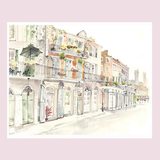 "Chartres Street View" Watercolor Fine Art Print