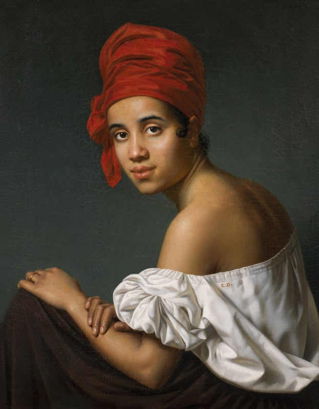 Creole in Red Headdress Print