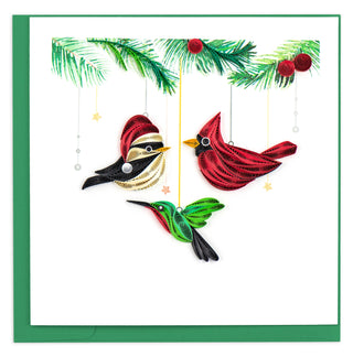 Holiday Bird Ornaments Greeting Card