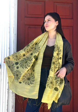 Screen Printed Silk Blend Scarves, made by hand in Vietnam