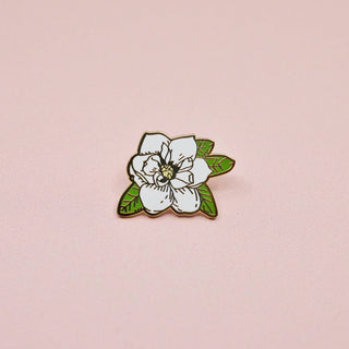 Magnolia Flower Hard Cloisonné Enamel Pin