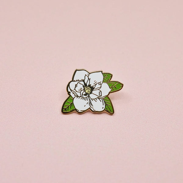 Magnolia Flower Hard Cloisonné Enamel Pin