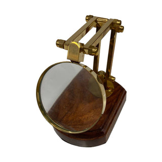 Antiqued Brass Desk-Top Magnifier