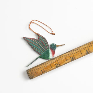 Green Hummingbird Wooden Ornament by Tulia's Artisan Gallery