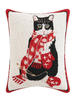 Christmas Black Cat Hook Pillow - Mary Lake Thompson