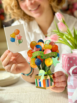 Mini Birthday Balloons Pop-Up Greeting Card