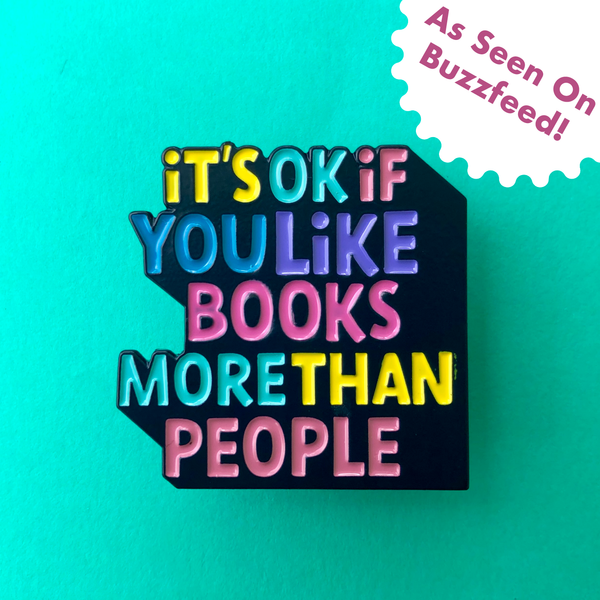 Books More Than People Enamel Pin