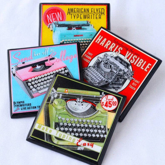 Just My Type: Vintage Typewriter Coaster Set