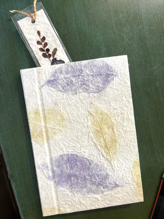 "Mulberry Tree" Bookmarks, handmade paper w/ real flowers