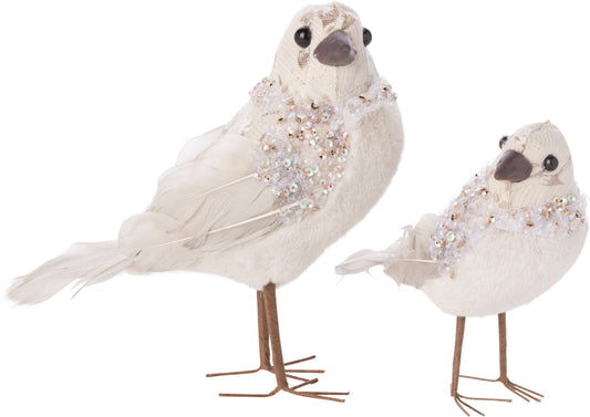 Set of 2 cream Birds