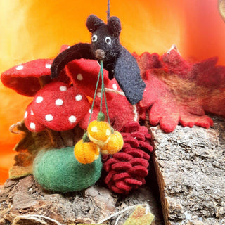 Handmade Felt Shadow the Bat Hanging Halloween Decoration
