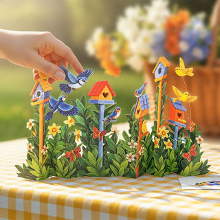 Birdhouse Garden Pop-up Greeting Card