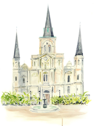 “St Louis Cathedral” Watercolor Note Card