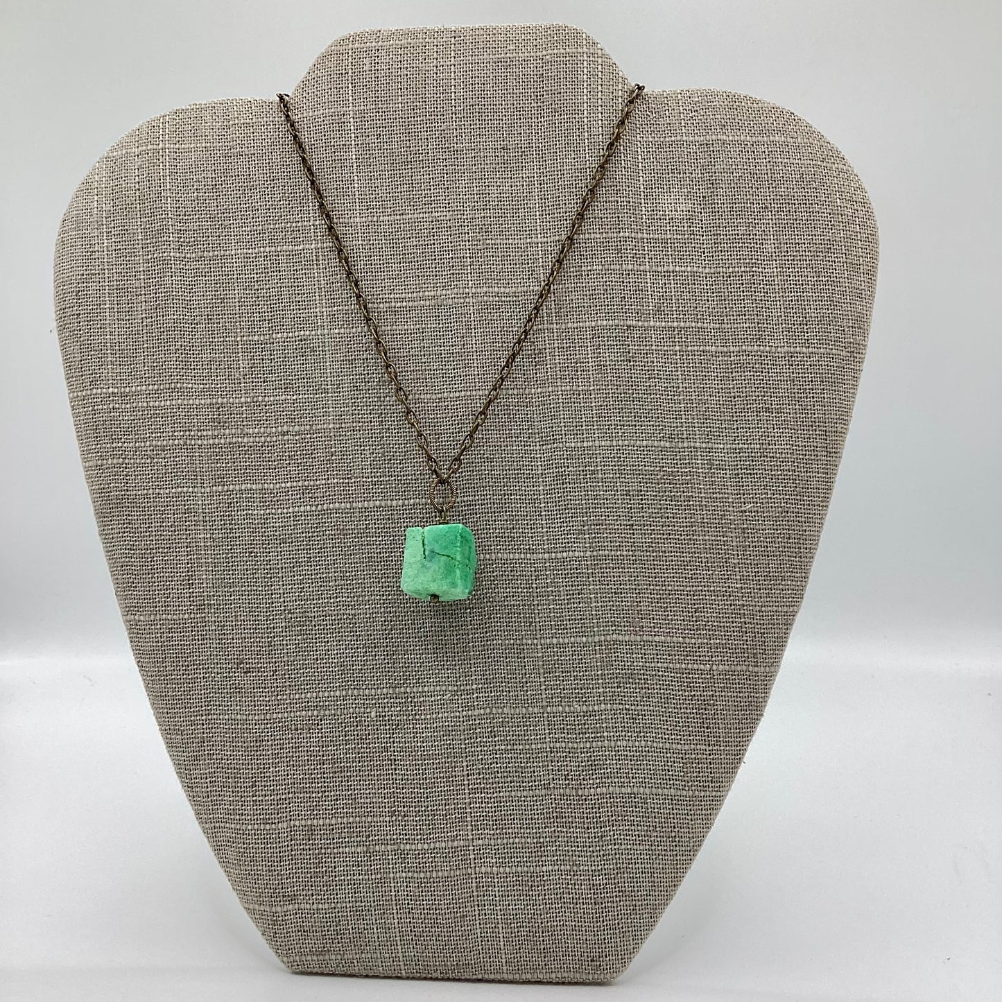 GREEN BRICK DRUZY NECKLACE