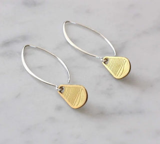 Alluvial Brass and Silver Tear Drop Earrings