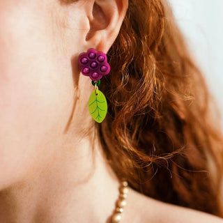 American Beautyberry Stud Earrings