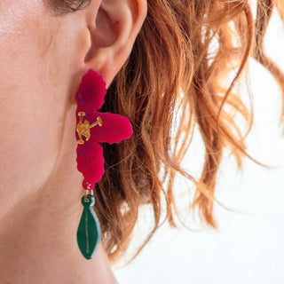 Azalea Echo, Magenta Earrings