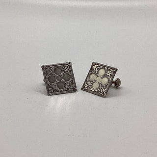 CROSS & CLOVER SILVER CUFFLINKS