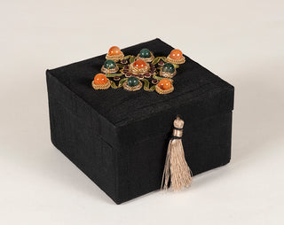 Black Silk with Maltese Cross Design Box