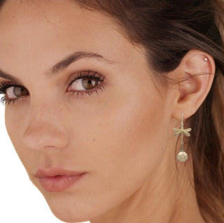 Matte Gold Dragonfly Earrings