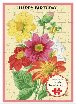 Happy Birthday Language of Flowers | Puzzle Greeting Card