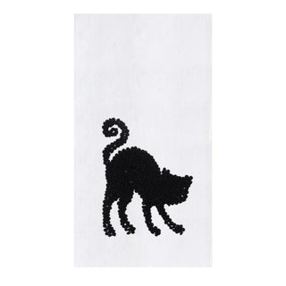 Black Cat French Knot Kitchen Towel