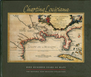 Cover of the book 'Charting Louisiana' featuring a historical map with detailed markings.
