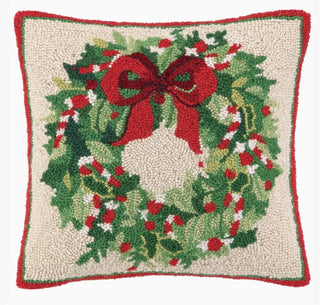 Classic Christmas Wreath Hook Pillow