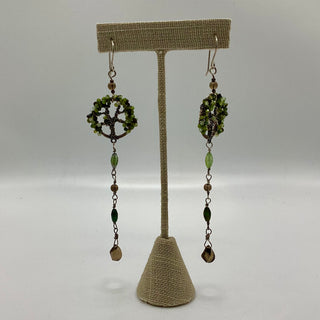 TSAVORITE GARNET LIVE OAK EARRINGS