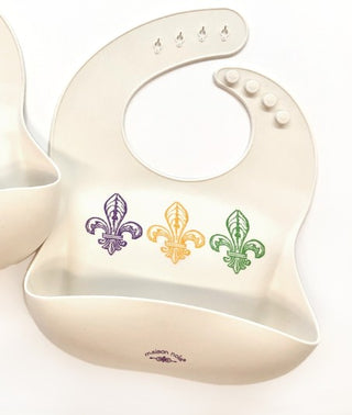 Fleur-de-Lis New Orleans Silicone Baby Bib