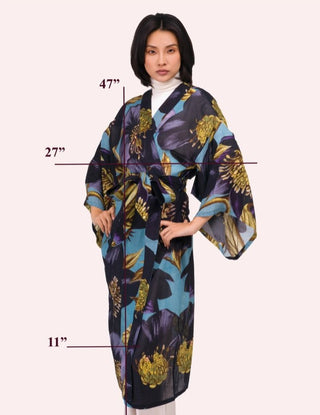 Hellebore Long Kimono Gown