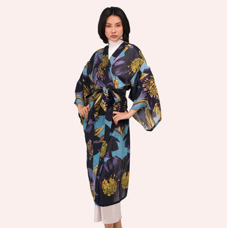 Hellebore Long Kimono Gown