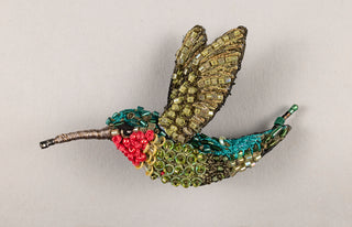 Ruby Throated Hummingbird Brooch Pin