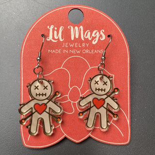 Lil Mags Voodoo Doll Acrylic Earrings