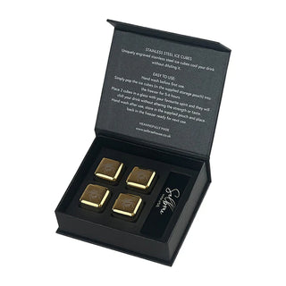 4 Stainless Steel Ice Cubes - Bee