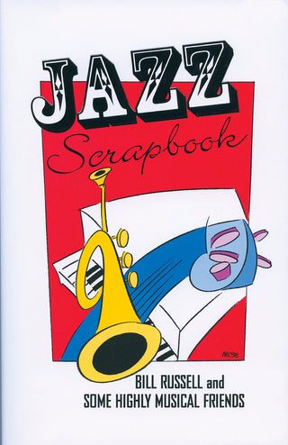 Cover of the book 'JAZZ Scrapbook' featuring a graphic design with a trumpet and text, representing the theme of jazz music.