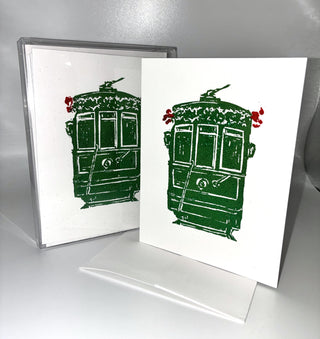 Holiday Streetcar Boxed Cards/Green