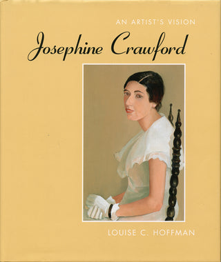 Book cover for Josephine Crawford: An Artist's Vision. The cover features a portrait of a woman with dark hair in a white dress.