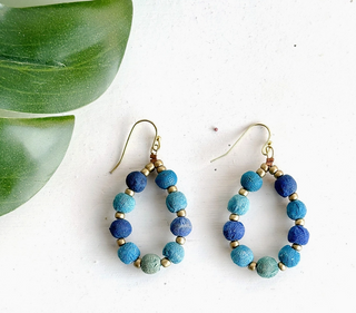 Kantha Azure Orbital Earrings