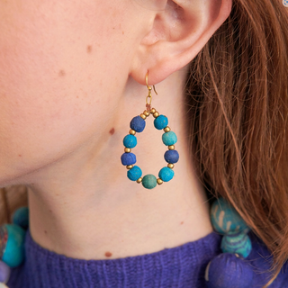Kantha Azure Orbital Earrings