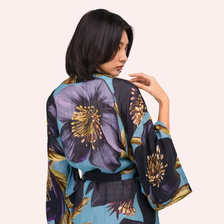 Hellebore Long Kimono Gown