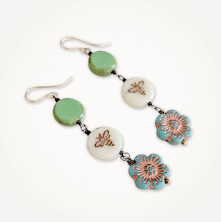 Les Jardins Earrings - Turquoise Rose