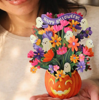 Mini Jack-o'-Lantern Bouquet Pop-Up Greeting Cards