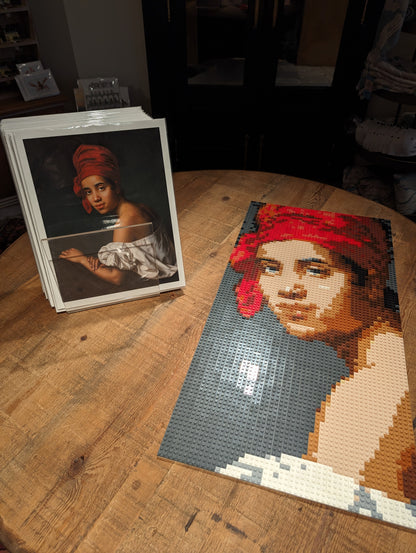 BRICK MOSAIC CREOLE IN A RED HEADDRESS MEDIUM