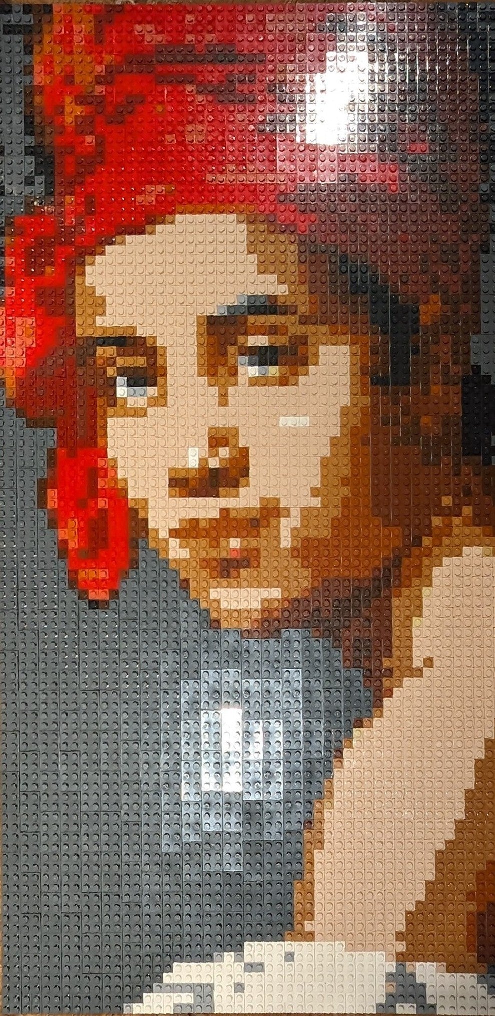 BRICK MOSAIC CREOLE IN A RED HEADDRESS LARGE