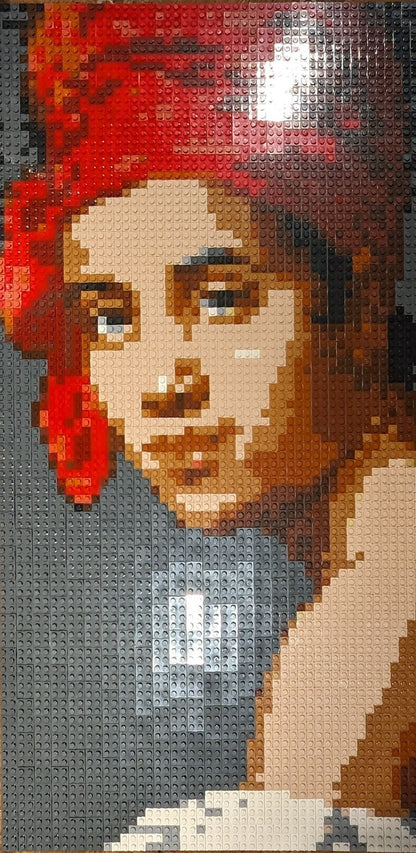 BRICK MOSAIC CREOLE IN A RED HEADDRESS MEDIUM