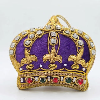 French Crown Velvet Ornament