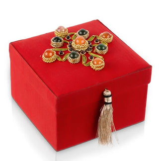 Red Silk Maltese Cross Box