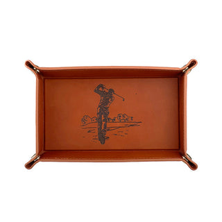 Leather Trinket Tray - Golf